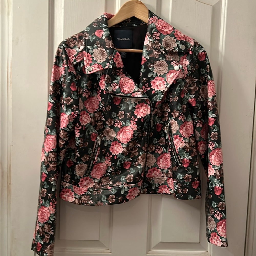 ModCloth Flower Print Moto Jacket